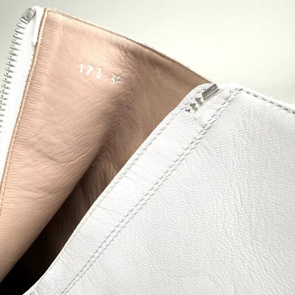 ACNE STUDIOS White Leather Cutout Heel Ankle Boots Size 38 - Picture 9 of 10